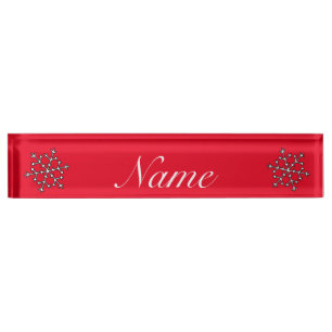 Porte-nom Pour Bureau Big Snowflake Thunder_Cove
