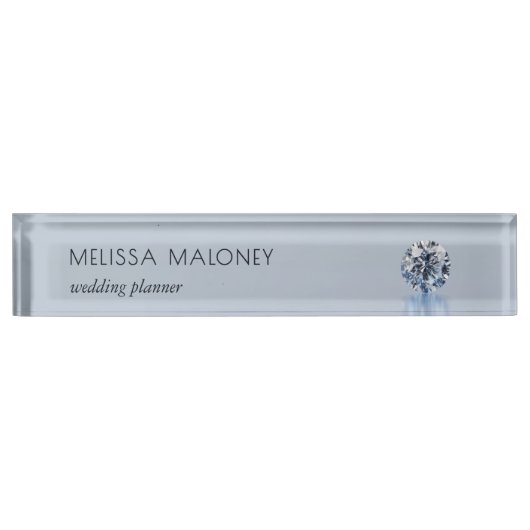 Porte-nom Pour Bureau Bijouterie Joaillier Diamants de Luxe (Devant)