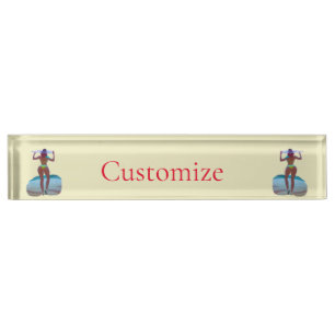 Porte-nom Pour Bureau Bikini Booty Beach Girl Thunder_Cove