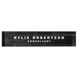 Porte-nom Pour Bureau Black Grey Wall Professionnel Moderne tendance