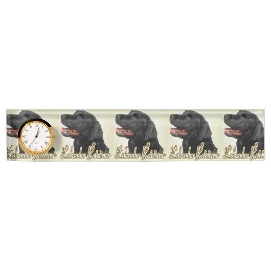 Porte-nom Pour Bureau Black Labrador (Devant)