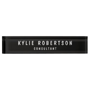 Porte-nom Pour Bureau Black Legible Professional tendance moderne