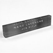 Porte-nom Pour Bureau Black Metallic Corporate Custom Professionnel