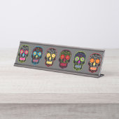 Porte-nom Pour Bureau Black Sugar Skulls (Devant)