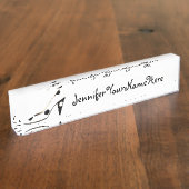 Porte-nom Pour Bureau Blanc de noir de chaussure de talon haut (Taille)