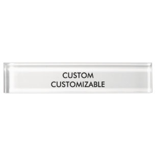 Porte-nom Pour Bureau Blanc personnalisable de coutume de personnaliser