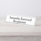 Porte-nom Pour Bureau Blanc réceptionniste (Devant)