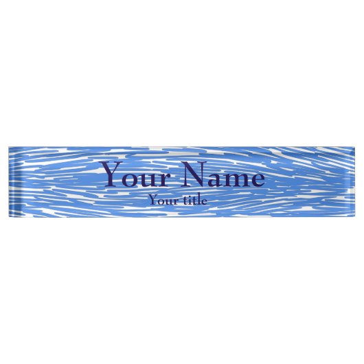 Porte-nom Pour Bureau bleu (Devant)