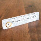 Porte-nom Pour Bureau Bleu clair Abstrait professionnel (Taille)