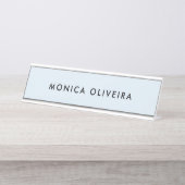 Porte-nom Pour Bureau Bleu en pastel professionnel simple (Devant)