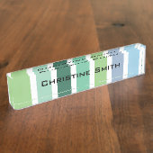 Porte-nom Pour Bureau Bleu et vert (Taille)