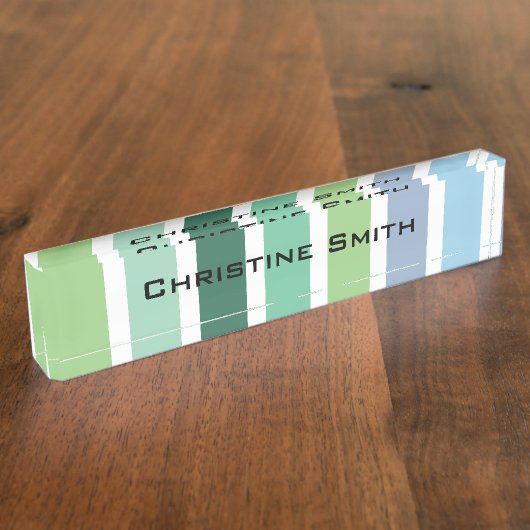Porte-nom Pour Bureau Bleu et vert (Taille)