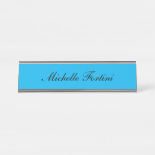 Porte-nom Pour Bureau Bleu minimaliste Plain moderne