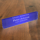 Porte-nom Pour Bureau Bleu moderne (Taille)