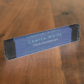 Porte-nom Pour Bureau Bleu Mur élégant professionnel classe affaires (Taille)