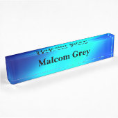 Porte-nom Pour Bureau Bleu ombre lune Double bande