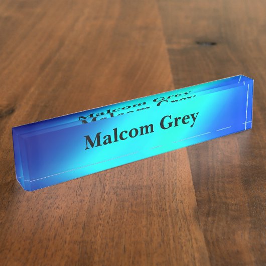 Porte-nom Pour Bureau Bleu ombre lune Double bande (Taille)