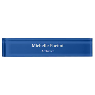 Porte-nom Pour Bureau Bleu profond Professionnel Plat Moderne Élégant