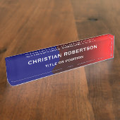 Porte-nom Pour Bureau Bleu Rouge Moderne Simple Entreprise Simple (Taille)