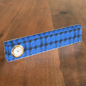 Porte-nom Pour Bureau Bleu sur le code binaire noir (Taille)