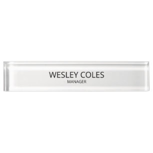 Porte-nom Pour Bureau Bloc nominatif en acrylique personnalisé, socle en