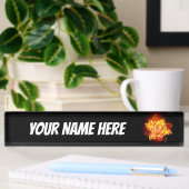 Porte-nom Pour Bureau Blooming Fire Rose