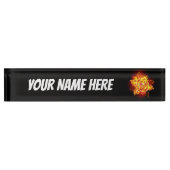 Porte-nom Pour Bureau Blooming Fire Rose (Devant)