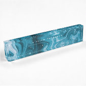 Porte-nom Pour Bureau Blue Beach Waves Abstract