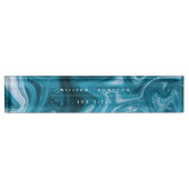 Porte-nom Pour Bureau Blue Beach Waves Abstract (Devant)