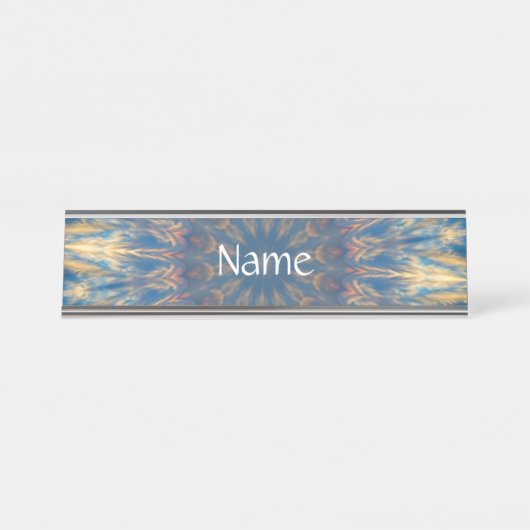 Porte-nom Pour Bureau Blue Chakra Kaleidoscope Thunder_Cove (Devant)