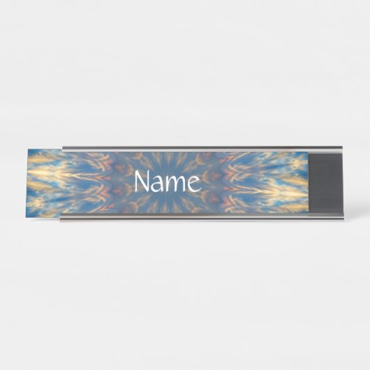 Porte-nom Pour Bureau Blue Chakra Kaleidoscope Thunder_Cove (Devant)