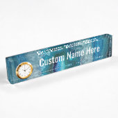 Porte-nom Pour Bureau Blue Geode Rock Mineral Agate Crystal Image
