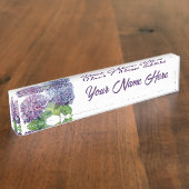 Porte-nom Pour Bureau Blue Hydrangeas Personalized Nameplate (Taille)