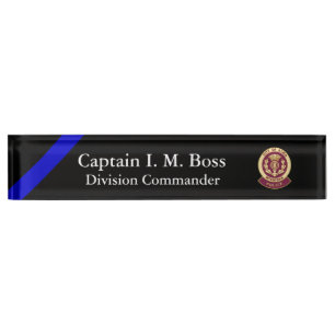 Porte-nom Pour Bureau Blue Line mince - correction d'agence