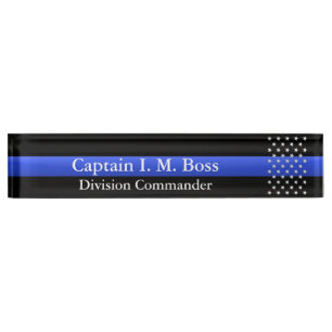 Porte-nom Pour Bureau Blue Line mince - étoiles