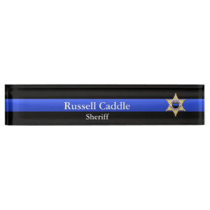 Porte-nom Pour Bureau Blue Line mince - grade en chef d'Eagle de shérif