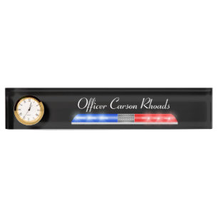 Porte-nom Pour Bureau Blue Line mince - guide optique de police
