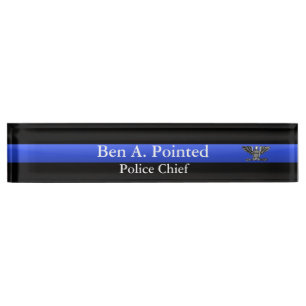 Porte-nom Pour Bureau Blue Line mince - plein grade en chef d'Eagle
