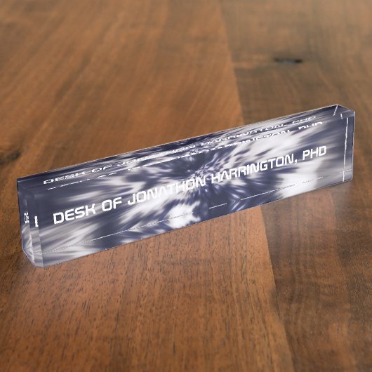 Porte-nom Pour Bureau Blue Sci-Fi Professionnel (Taille)