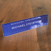 Porte-nom Pour Bureau Blue Sky Unique Chic Moderne Minimal (Taille)