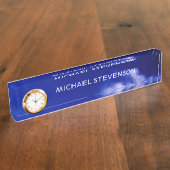 Porte-nom Pour Bureau Blue Sky Unique Chic Moderne Minimal (Taille)