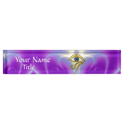 Porte-nom Pour Bureau BLUE TALISMAN, violet violet blanc rose (Devant)