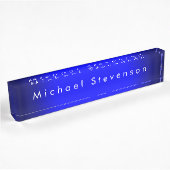 Porte-nom Pour Bureau Blue Trendy Modern Professional