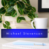 Porte-nom Pour Bureau Blue Trendy Modern Professional