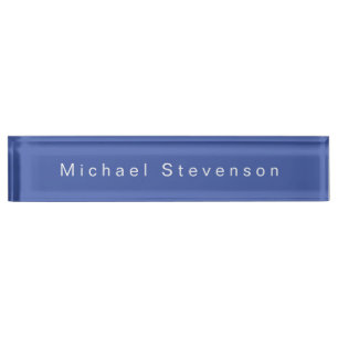 Porte-nom Pour Bureau Blue Trendy Modern Professional