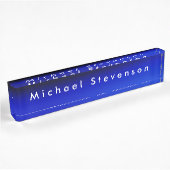Porte-nom Pour Bureau Blue Trendy Modern Professional