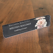 Porte-nom Pour Bureau Blush Pink Painted Rose Black (Taille)