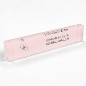 Porte-nom Pour Bureau Blush Rose Logo de Manager Moderne pour Bureau