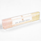 Porte-nom Pour Bureau Boho Aquarelle rose Pomme enseignant