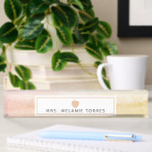 Porte-nom Pour Bureau Boho Aquarelle rose Pomme enseignant